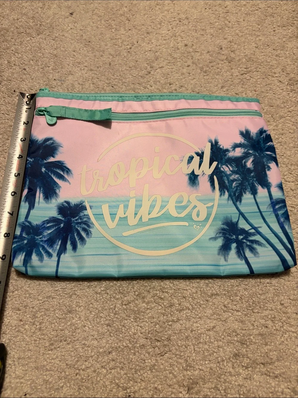 Justice Pink and Teal 'Tropical Vibes' Pouch